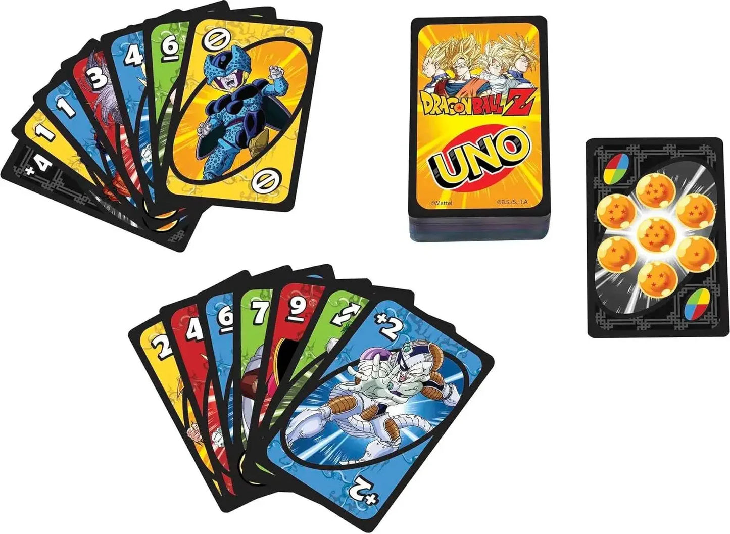 New 2024 UNO Dragon Ball Z Card Game for Family Night Featuring Tv Show Themed Graphics and a Special Rule for 2-10 Players