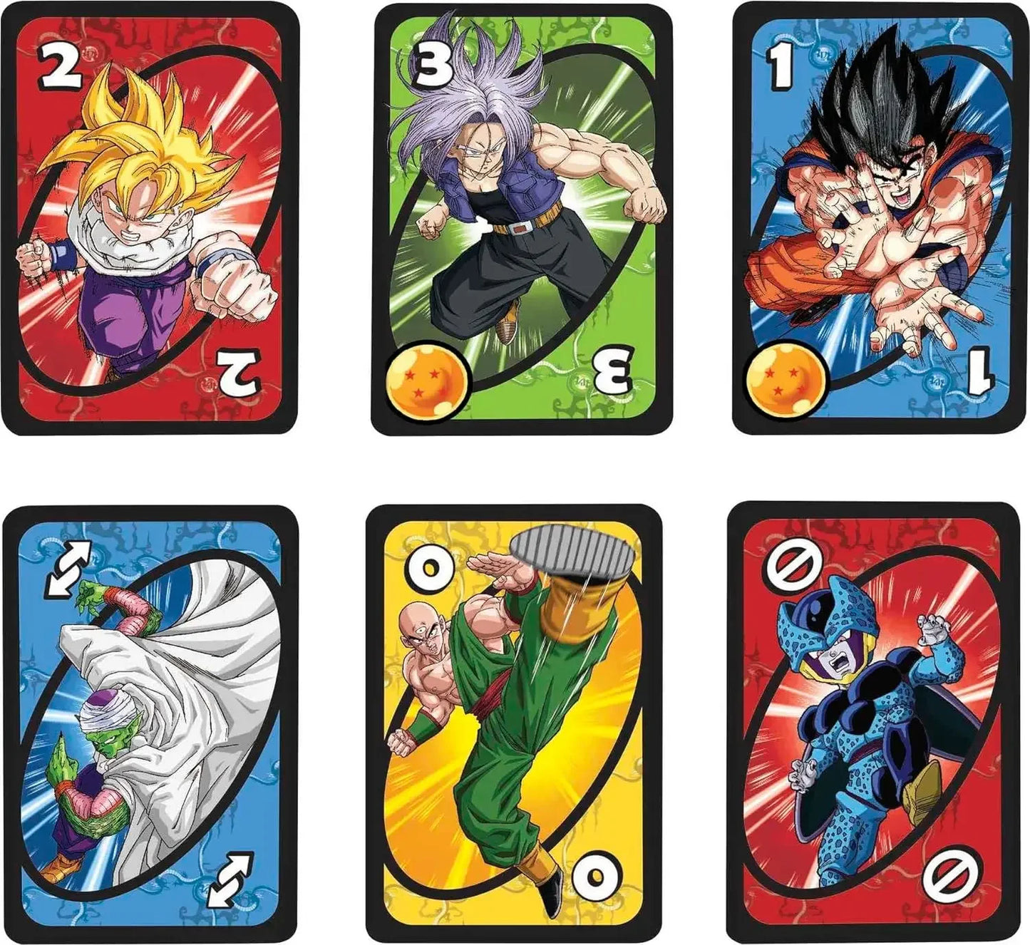 New 2024 UNO Dragon Ball Z Card Game for Family Night Featuring Tv Show Themed Graphics and a Special Rule for 2-10 Players