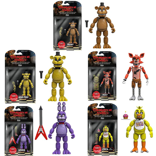 15cm FNAF Figures Freddy Bonnie Foxy Chica Fazbear Bear Action Figure PVC Collection Nightmare Fredbear Balloon Boy Dolls Model