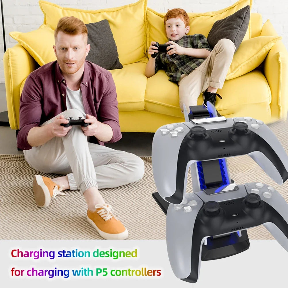 Dual Controller Fast Charging Dock Station For Sony PS5 Gamepad Wireless Joystick Charger Charging Stand Game Accessories