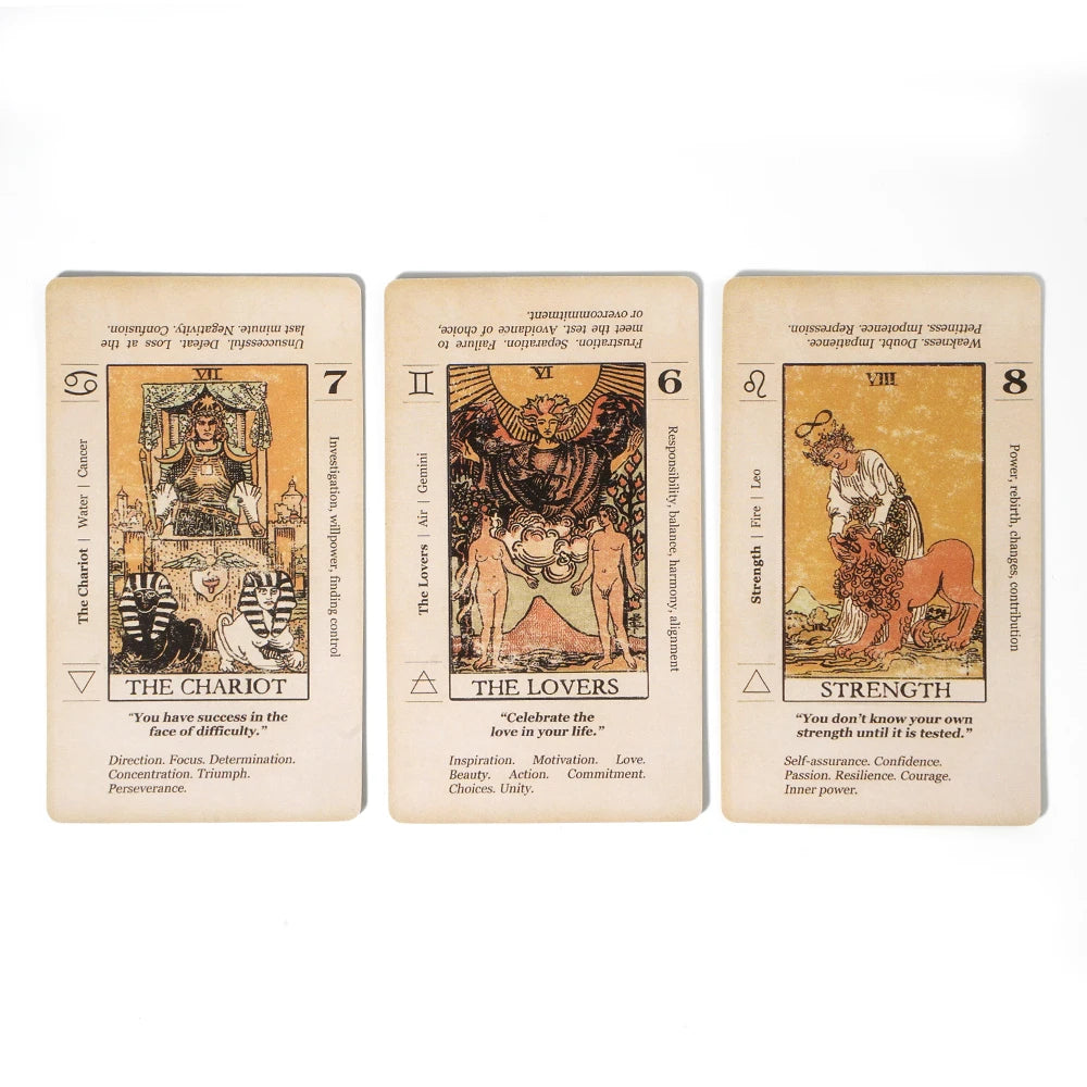 Meaning Tarot Card With Meaning On Them Beginner Tarot Keyword Antiqued Tarot Deck Learn Tarot 78 Cards