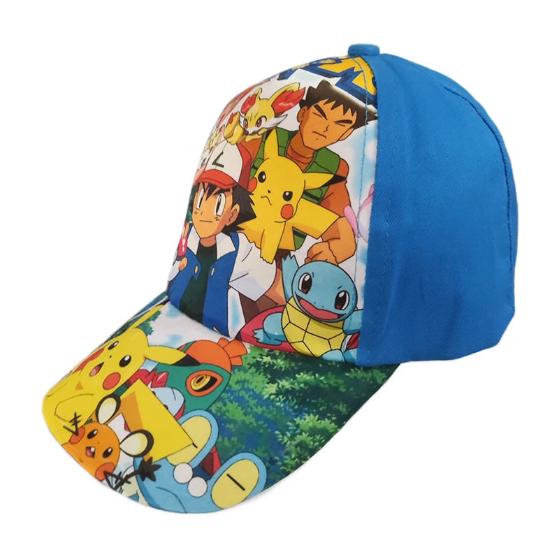 Anime Figure Pokemon Baseball Cap Pikachu Hat Adjustable Pokemon Cosplay Hip Hop Cartoon Hats Boy Girl Kids Birthday Gift