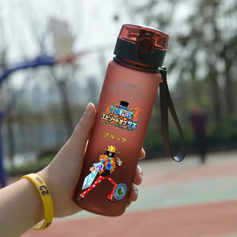 ONE PIECE Luffy Cartoon Water Bottle 560ml High Capacity Anime Pattern Plastic Drinking Cup Portable Sports Water Bottle Boy New