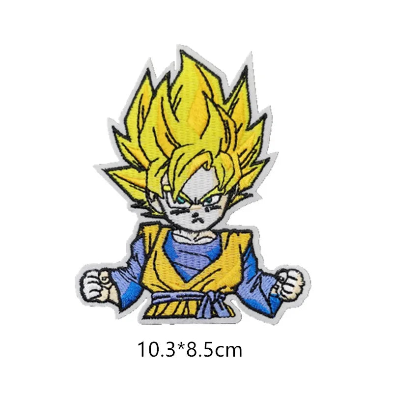 Classic Japanese anime characters One Piece Dragon Ball Patches for Clothing Cartoon Badges Embroidery Appliques Child Clothing