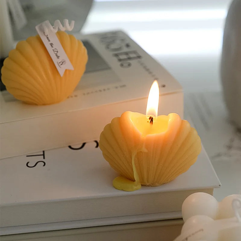 Shell Shape Scented Aromatic Candles Natural Soy Wax Candles Aesthetic Aromatherapy Candle Home Decoration Background Props