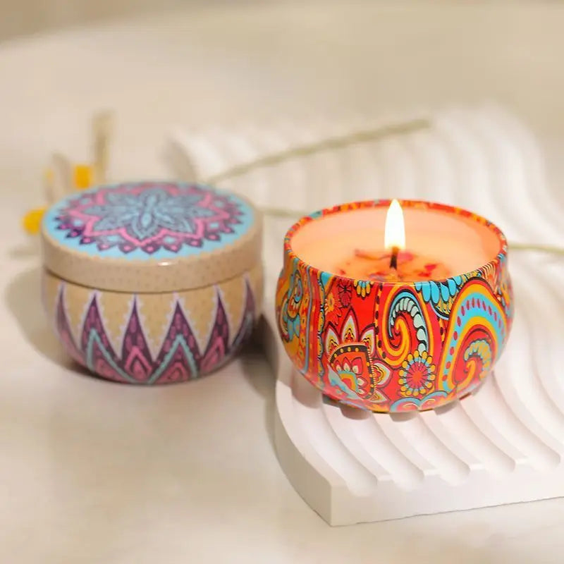 Ethnic Dried Flower Aromatherapy Candle Home Living Room Sleep Aid Bedroom Aromatherapy Candle Gift Box Wedding Companion Gift