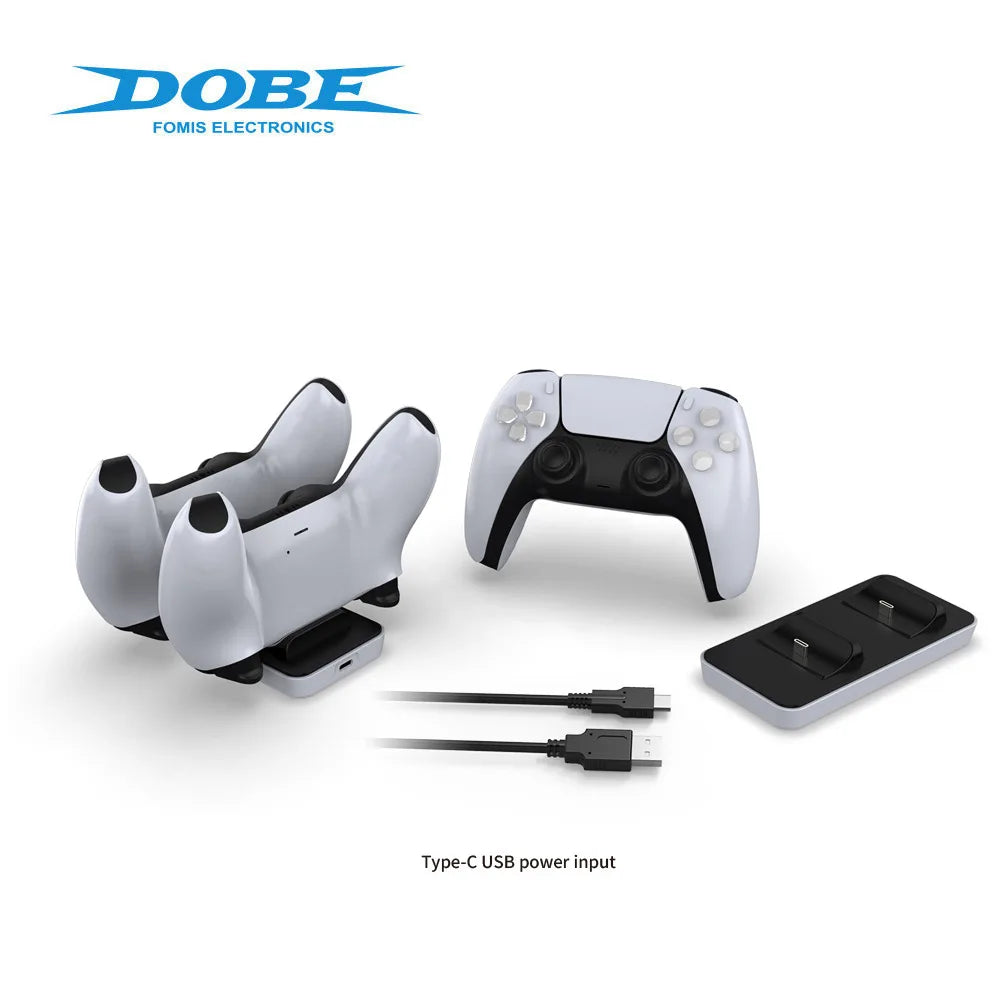 DOBE Wireless Charging Dock for PS5 Console Gamepad Controller  Gamepad Charger Dual Handle Charger Base Gaming Accessory