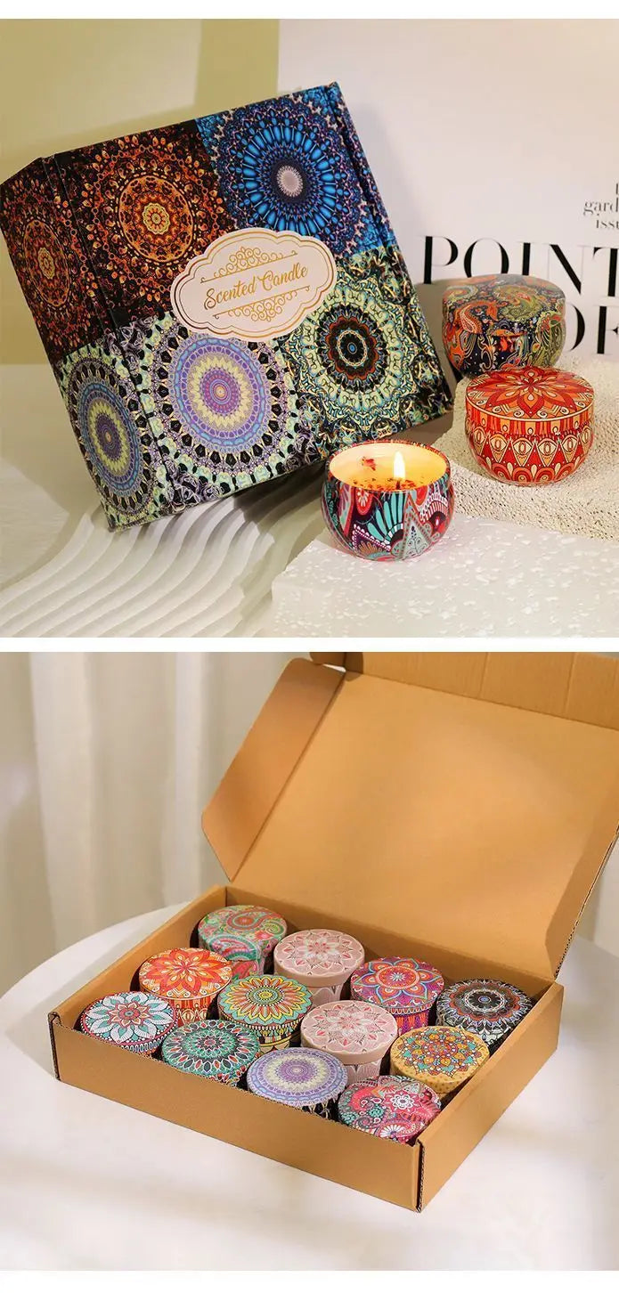 Ethnic Dried Flower Aromatherapy Candle Home Living Room Sleep Aid Bedroom Aromatherapy Candle Gift Box Wedding Companion Gift