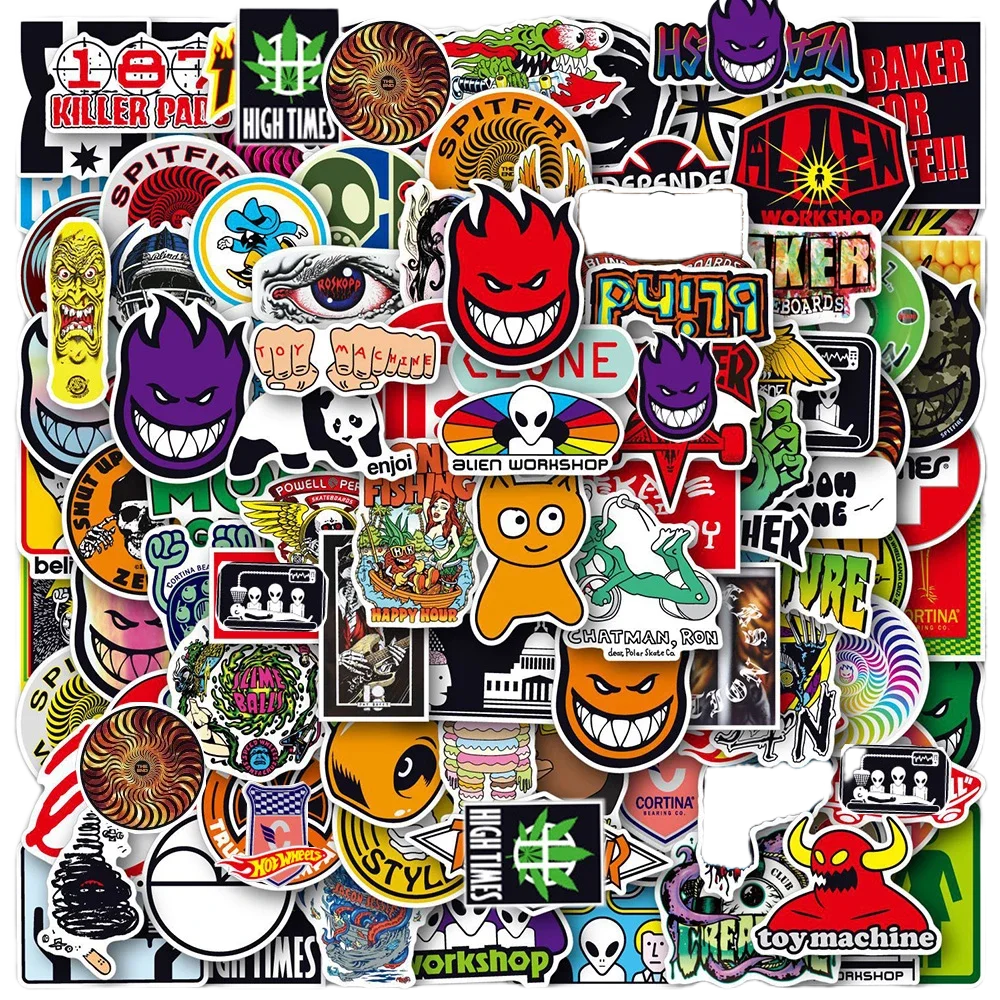 10/30/50/100pcs NEW cool skateboard fashion Stickers For Suitcase Laptop Luggage Fridge Phone Car Styling DIY Decal