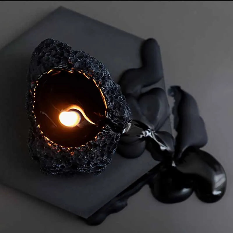 Creative Cool Simulation Meteorite Aroma Candle Modern Home Desktop Decorative Ornament Black Stone Aroma Candle Birthday Gifts