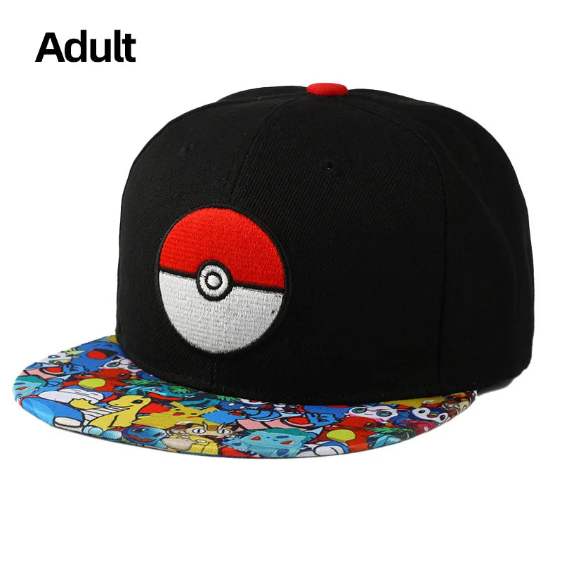 Anime Figure Pokemon Baseball Cap Pikachu Hat Adjustable Pokemon Cosplay Hip Hop Cartoon Hats Boy Girl Kids Birthday Gift