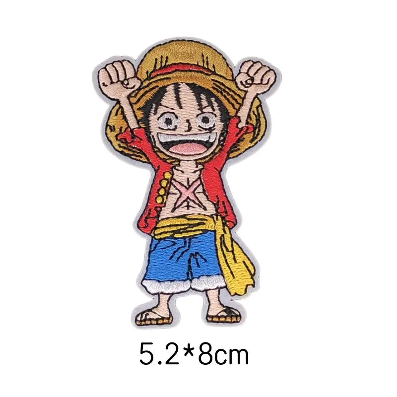 Classic Japanese anime characters One Piece Dragon Ball Patches for Clothing Cartoon Badges Embroidery Appliques Child Clothing