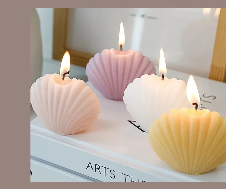 Shell Shape Scented Aromatic Candles Natural Soy Wax Candles Aesthetic Aromatherapy Candle Home Decoration Background Props