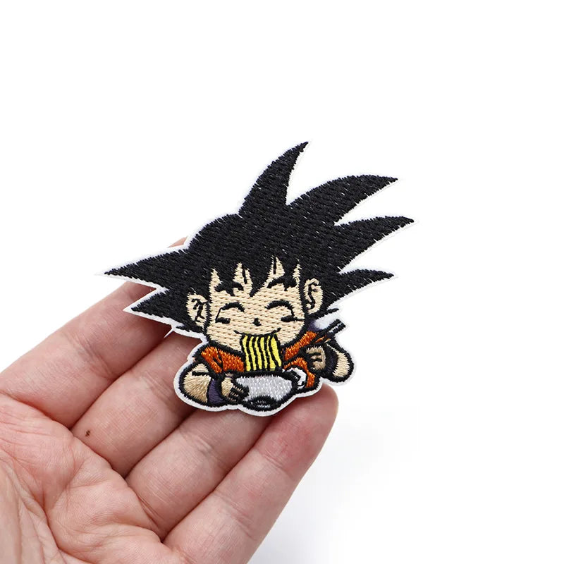 Classic Japanese anime characters One Piece Dragon Ball Patches for Clothing Cartoon Badges Embroidery Appliques Child Clothing