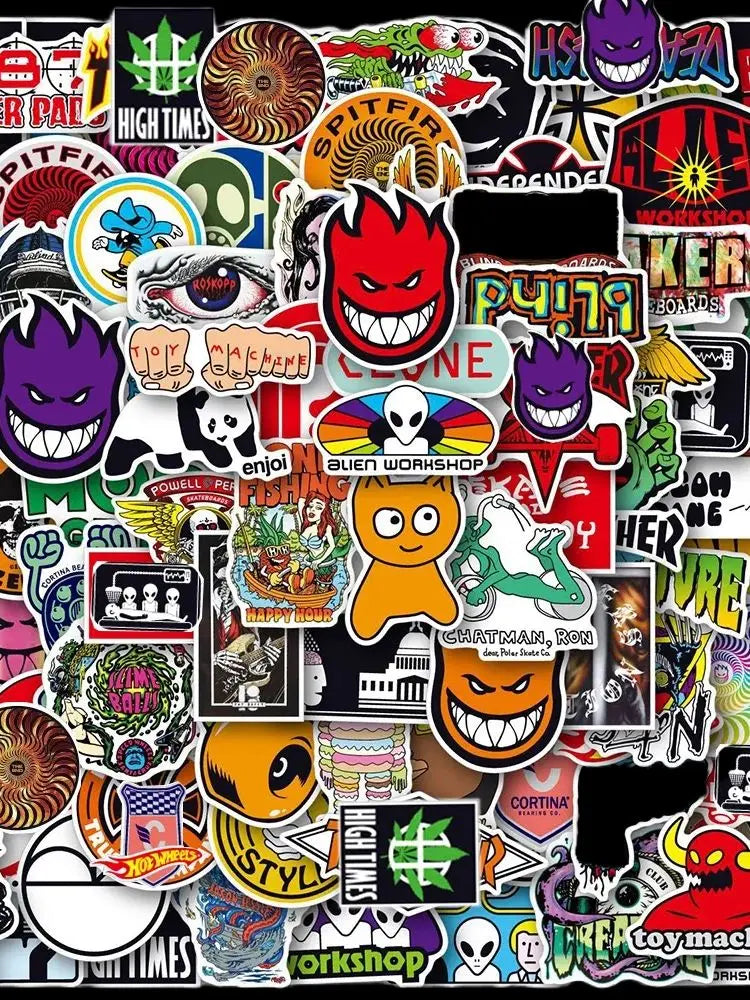 10/30/50/100pcs NEW cool skateboard fashion Stickers For Suitcase Laptop Luggage Fridge Phone Car Styling DIY Decal