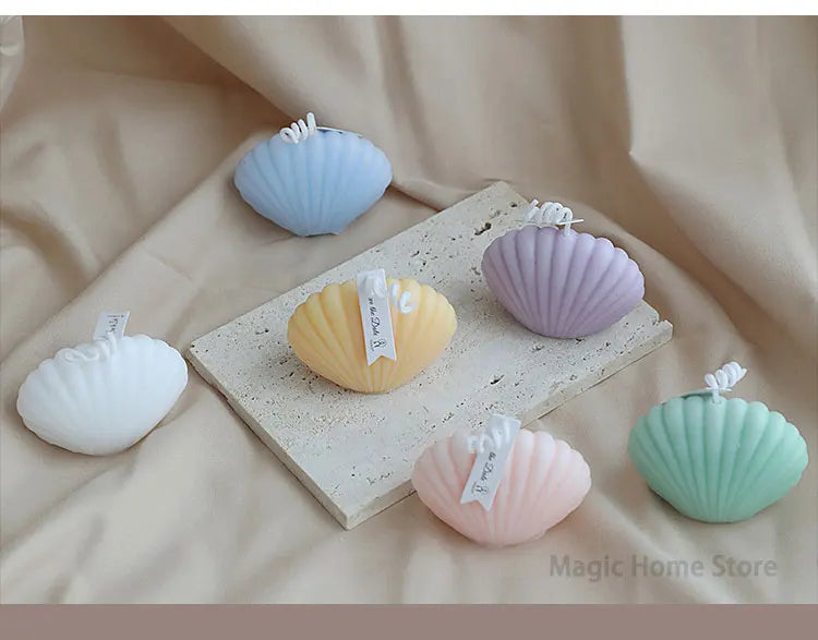 Shell Shape Scented Aromatic Candles Natural Soy Wax Candles Aesthetic Aromatherapy Candle Home Decoration Background Props