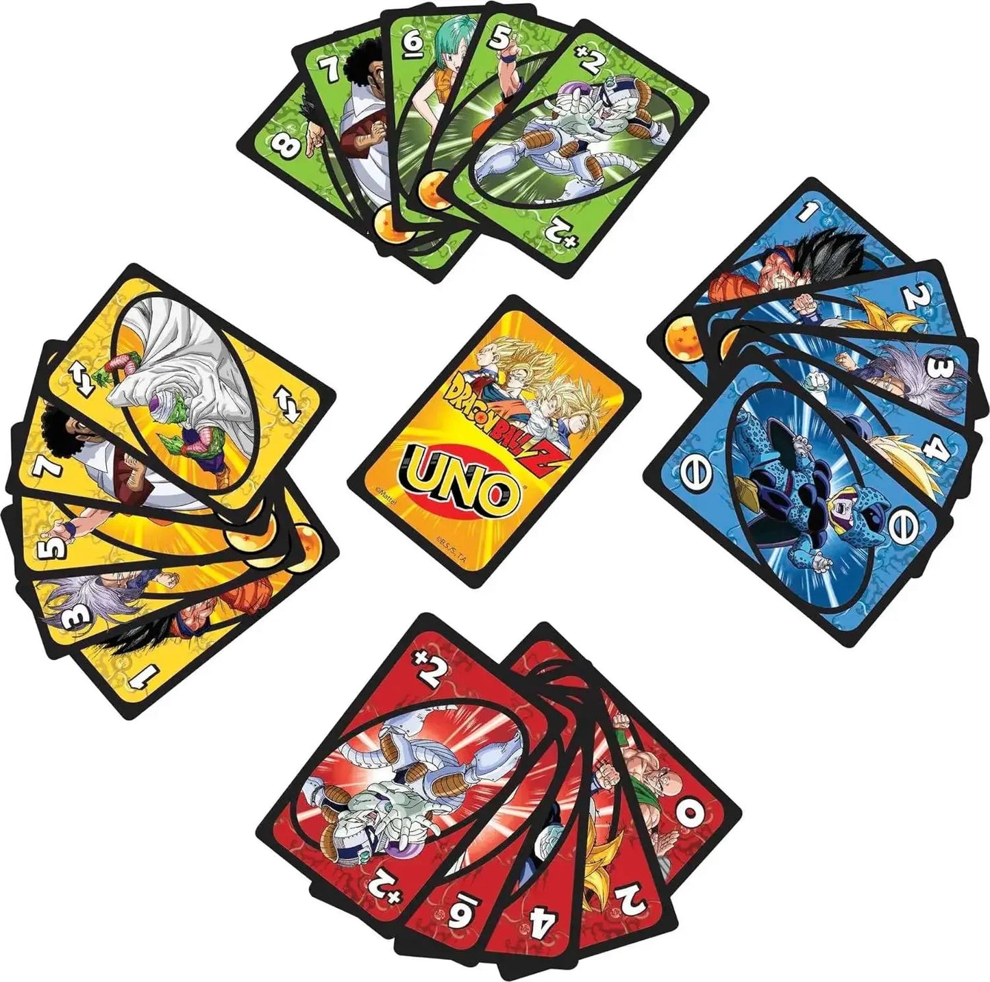 New 2024 UNO Dragon Ball Z Card Game for Family Night Featuring Tv Show Themed Graphics and a Special Rule for 2-10 Players