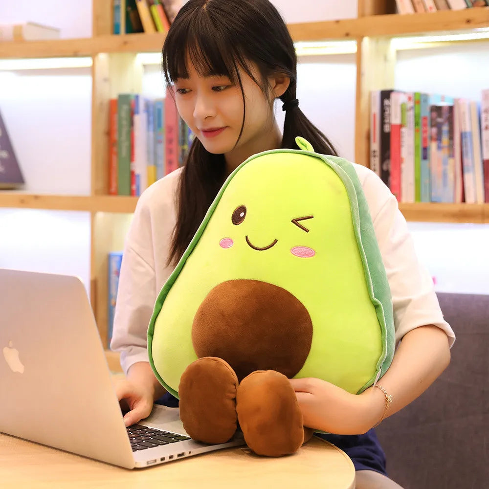 New Cute Avocado Plush Toy Doll Children's Sleeping Pillow Large Doll Holiday Gift Kawaii Creative Fruit Rag Doll Cushion