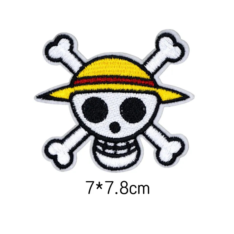 Classic Japanese anime characters One Piece Dragon Ball Patches for Clothing Cartoon Badges Embroidery Appliques Child Clothing